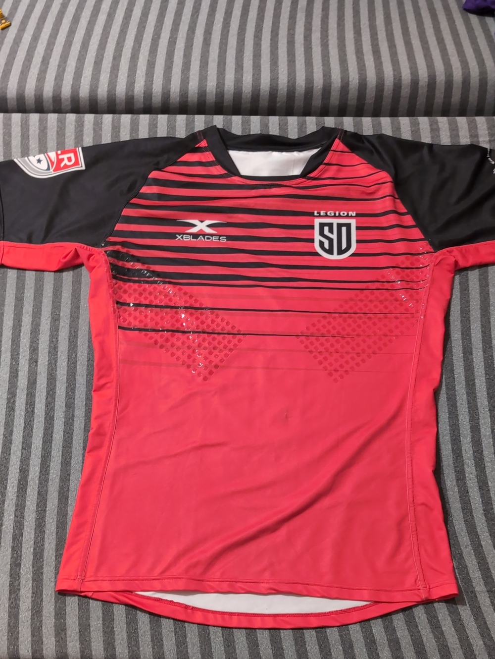 #7 Game Used Team Issued Legion SD Men's Red & Black Soccer Jersey by XBlades XL